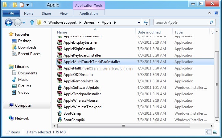 install apple drivers windows 10